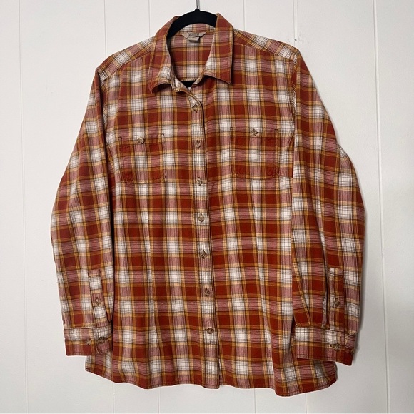Duluth Trading Co Tops - Duluth Trading Co Women's Free Swingin' Flannel Shirt 100% Cotton Outdoors XL